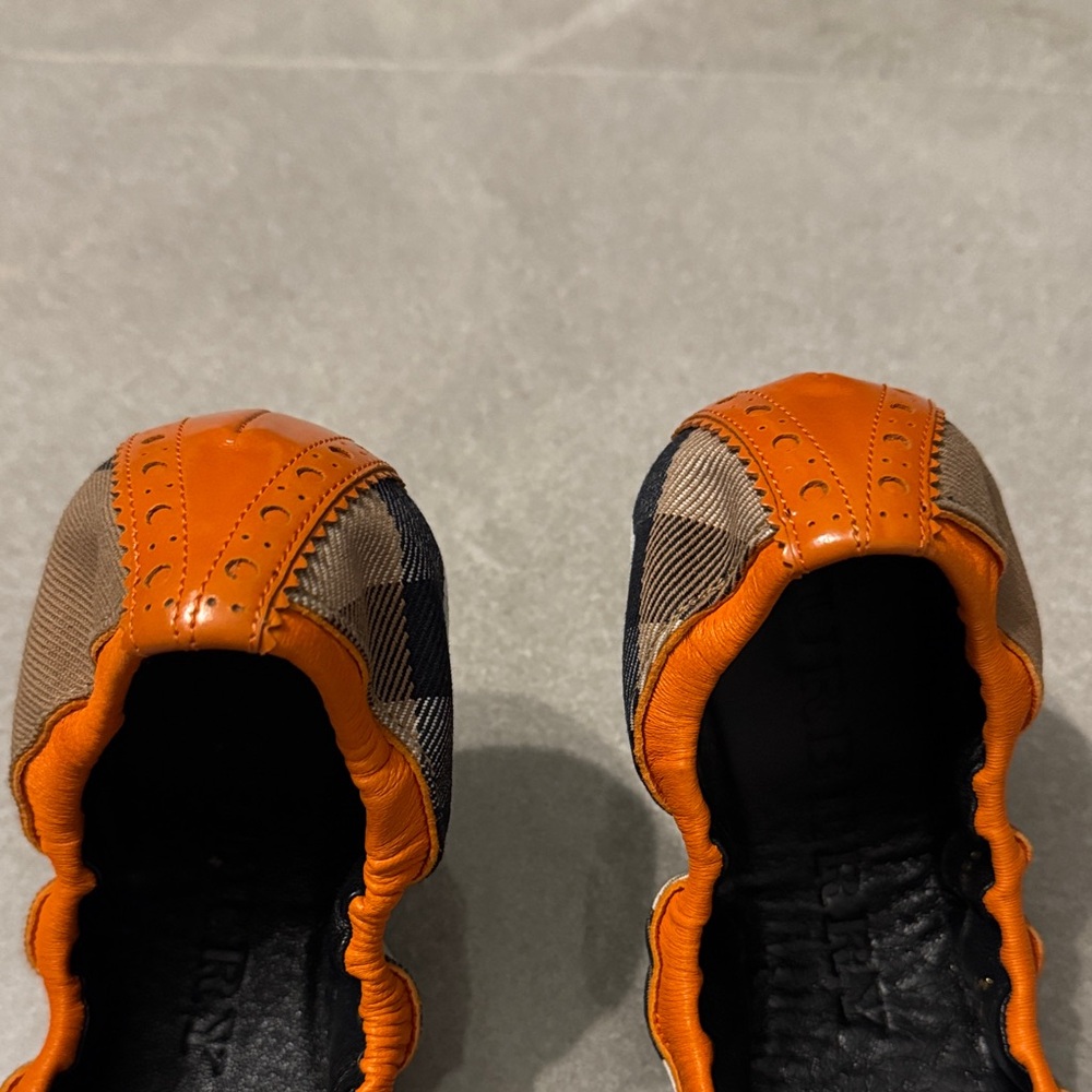 Burberry Orange Checkered ballet flats - Picture 3 of 10